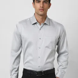 Van Heusen Men Spread Collar Textured Cotton Formal Shirt-picture-17