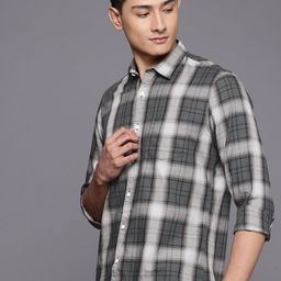 Allen Solly Checked Pure Cotton Custom Fit Casual Shirt-picture-19