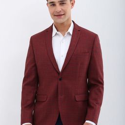 Allen Solly Men Checked Slim Fit Single-Breasted Blazer-picture-16