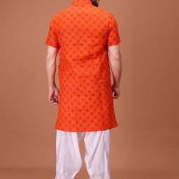 SHIWAM ETHNIX Men Geometric Printed Kurta with Salwar image 4