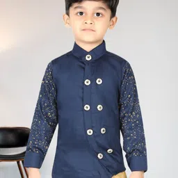 BAESD Boys Classic Fit Band Collar Solid Cotton Casual Shirt-30