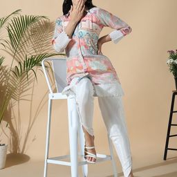 SHOWOFF Floral Printed Tunic With Trousers Co-Ords-picture-1