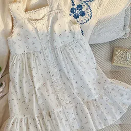 LULU & SKY Girls Floral Printed Fit & FlareDress-image-0