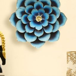 vedas Mystic Indiana Blue Veda Flower Big Wall Plates-image-1