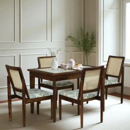 woodsworth from pepperfry Mayer Sheesham Wood 4 Seater Dining Set With Marble Top In Scratch Resistant Provincial Teak Finish-picture-40