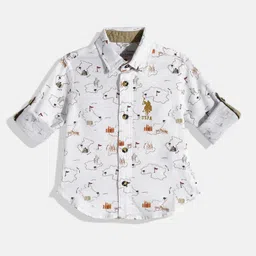 U.S. Polo Assn. Kids Boys Printed Pure Cotton Casual Shirt-image-98