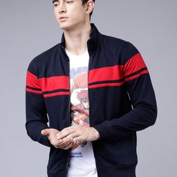 HIGHLANDER Men Navy Blue & Red Solid Sweatshirt-picture-16