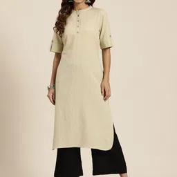 HERE&NOW Women Solid Straight Kurta-picture-27