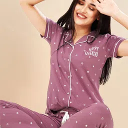 PASTEL CLIP Women Printed Night suit-image-90