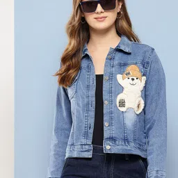 Aarika Lightweight Denim Jacket with Patchwork-image-0