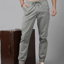 The Roadster Life Co. Men Mid-Rise Joggers Trousers With Drawstring Closure-5