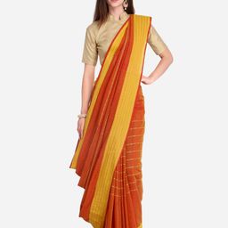 Saree mall Orange Solid Kanjeevaram Saree-image-15