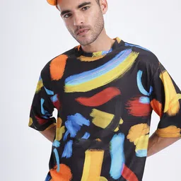 glitchez Abstract Art Oversized T-shirt-image-29