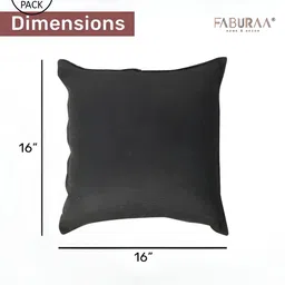 FABURAA Black 5 Pieces Jute Square Cushion Covers-15