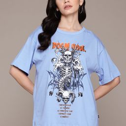 Roadster The Lifestyle Co. Printed Drop-Shoulder Sleeves Pure Cotton T-shirt-image-12