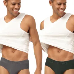 Freecultr Mist Grey & Avocado Green Comfort Fit Briefs - Pack of 2-image-89