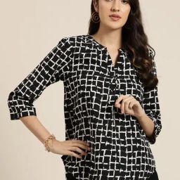 Qurvii Black Printed Top-image-104