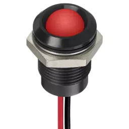 RS PRO Red Panel Mount Indicator 110V AC, Mounting Hole Size 14 mm, Termination Type Lead Wires, IP Rating IP67, Model No 1302283-5