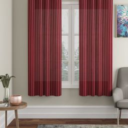 HOSTA HOMES Maroon Set of 2 Window Curtain-image-100