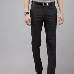 Arrow Men Checked Tailored Fit Formal Trousers-image-61
