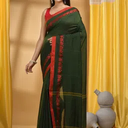 DESH BIDESH Woven Design Pure Cotton Taant Saree-14