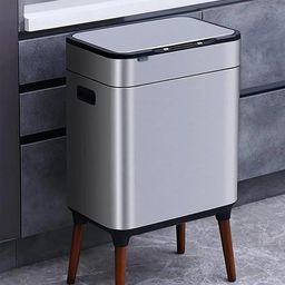 Kuber Industries Silver Stainless Steel Sensor Dustbin Dustbins 13 L-15