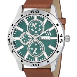 WM Men Green Leather Analogue Watch AWC-025-image-6