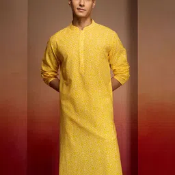 VASTRAMAY Men Bandhani Print Kurta-picture-22