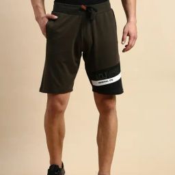 SHOWOFF Olive Slim Fit Shorts-picture-36