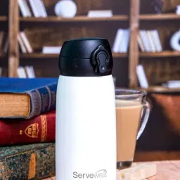 Servewell Tulip White Steel Pride Vacuum Bottle (0.415 L)-15
