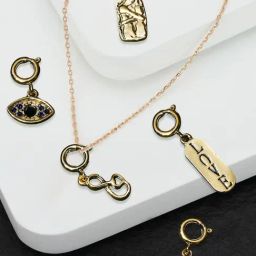 Oomph Gold Tone Evil Eye Charms Pendant Link Chain Necklace - Set of 5-88