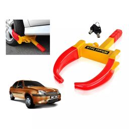 Auto Pearl Claw Type Adjustable Anti Theft Yellow, Red Wheel Clamp Lock for Ford Ikon-14