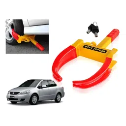 Auto Pearl Claw Type Adjustable Anti Theft Yellow, Red Wheel Clamp Lock for Maruti Suzuki SX4-image-58