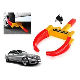 Auto Pearl Claw Type Adjustable Anti Theft Yellow, Red Wheel Clamp Lock for Mercedes-Benz C200-40