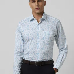 Van Heusen Men Spread Collar Floral Printed Cotton Slim Fit Formal Shirt-image-90