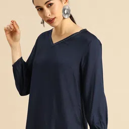 Anouk Women Navy Blue Kurta-picture-26