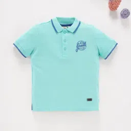 Ed-a-Mamma Kids Light Blue Solid Polo T-Shirt-picture-36