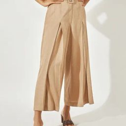 The Label Life Beige Regular Fit High Rise Pants-image-37