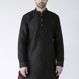 DEYANN Men Black Woven Design Straight Kurta-image-95