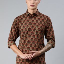 MILLENNIAL MEN Men Brown & Red Regular Fit Printed Casual Shirt-picture-19