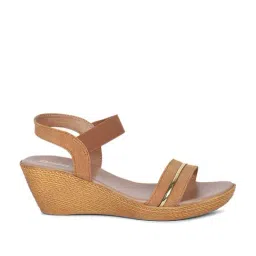 Bata Women's Brown Ankle Strap Wedges-picture-17
