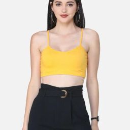 Scorpius Yellow Regular Fit Crop Top-picture-19