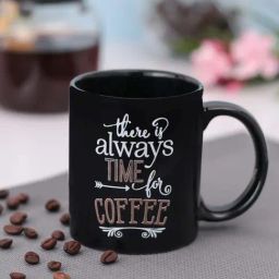 Clay Craft Black & White Ceramic 8 cm Milk Mug (0.35 L) - Set of 2-19