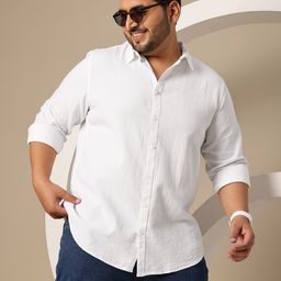 Sztori Plus Size Pure Cotton Textured Casual Shirt-image-94