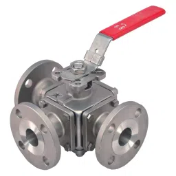 Flowtek 0.98 inch, 25 mm I.C. CF8 L Port 3 Way Ball Valve 150# Flanged-30