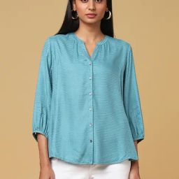 Marigold Lane Blue Self Pattern Top-14