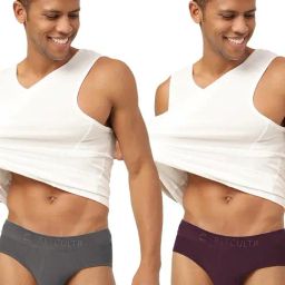 Freecultr Mist Grey & Port Wine Comfort Fit Briefs - Pack of 2-picture-15