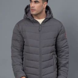 Red Tape Charcoal Regular Fit Hooded Padded Jacket-32