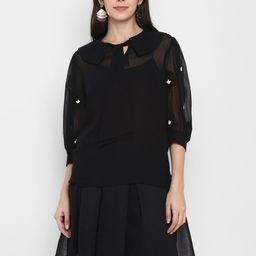 BLANC9 Women Black Solid A-Line Dress-image-37