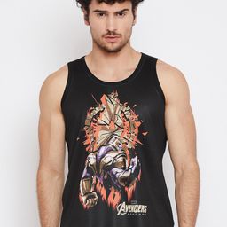 Marvel by Wear Your Mind Men Black Thanos Printed Round Neck T-shirt-image-99